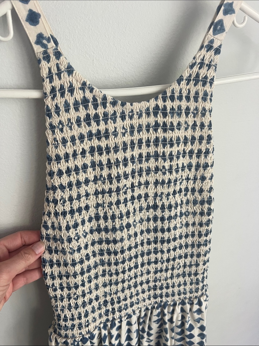 Madewell White and Navy Blue Patterned Maxi Dress - Picture 5 of 7